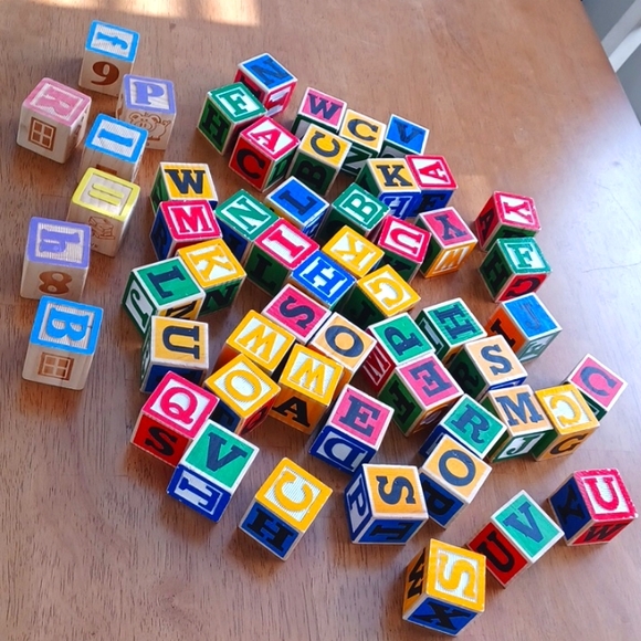 55 Pieces. Wooden Kids Alphabet Blocks - Picture 2 of 8